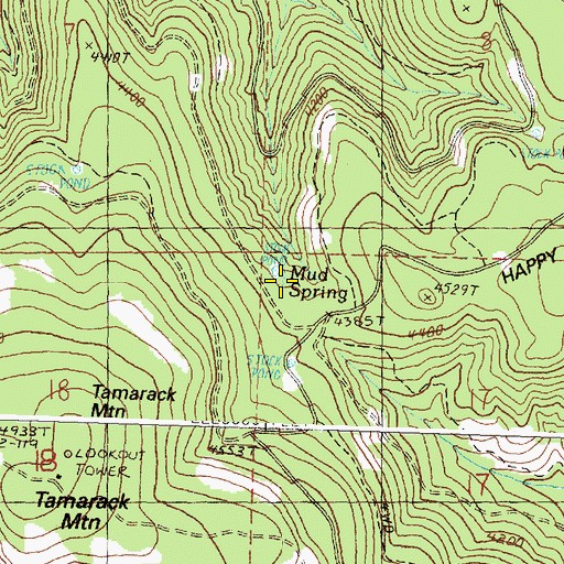 Topographic Map of Mud Spring, OR