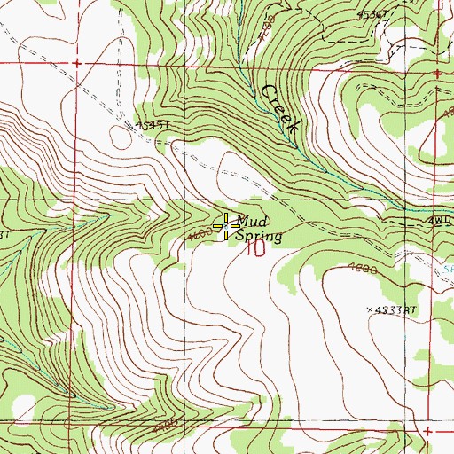 Topographic Map of Mud Spring, OR