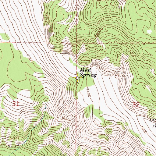 Topographic Map of Mud Spring, OR