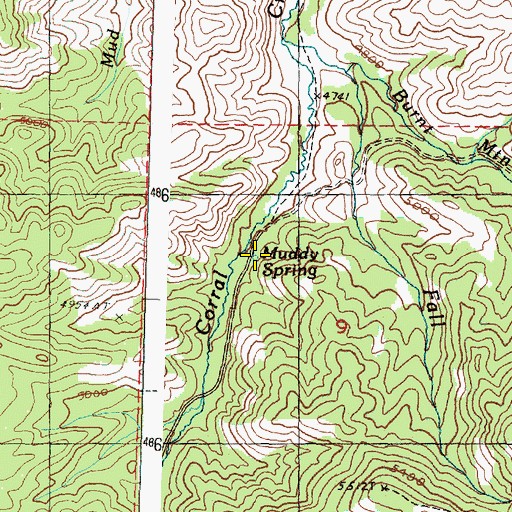 Topographic Map of Muddy Spring, OR