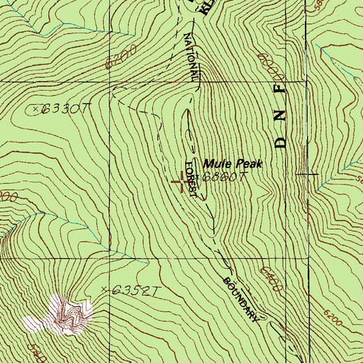 Topographic Map of Mule Peak, OR