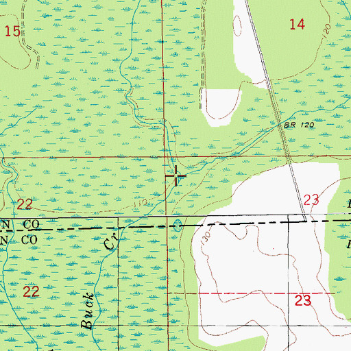 Topographic Map of Boggy Creek, AL
