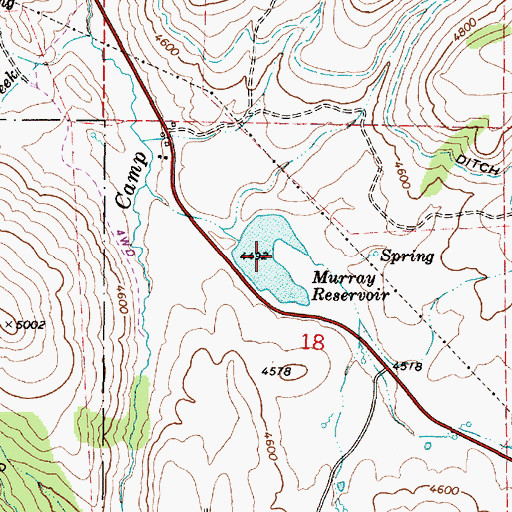 Topographic Map of Murray Reservoir, OR