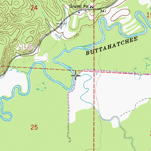 Topographic Map of Bogue Creek, AL