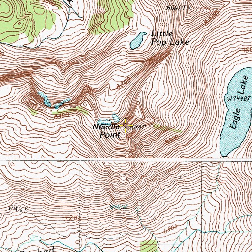 Topographic Map of Needle Point, OR