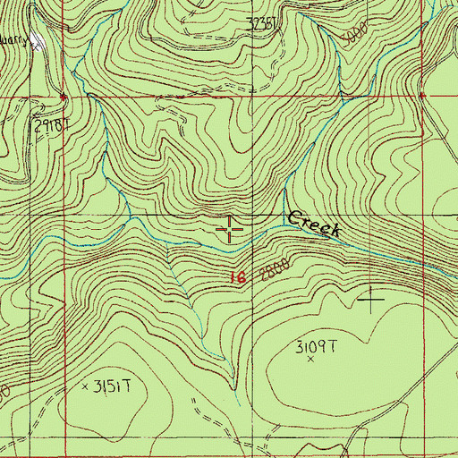 Topographic Map of Nehi Creek, OR