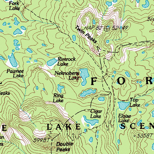 Topographic Map of Nekbobets Lake, OR
