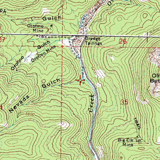 Topographic Map of Nevada Gulch, OR