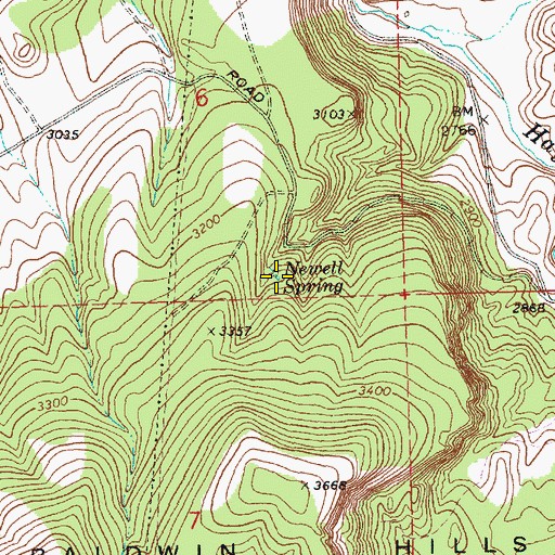 Topographic Map of Newell Spring, OR
