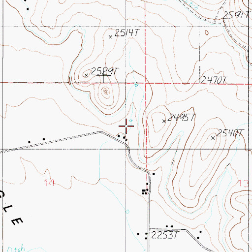 Topographic Map of Newt Young Ditch, OR