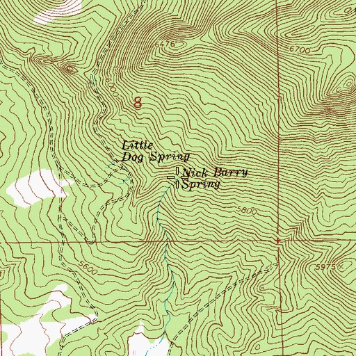 Topographic Map of Nick Barry Spring, OR
