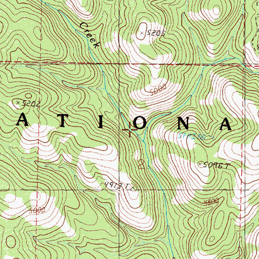 Topographic Map of Nipple Creek, OR