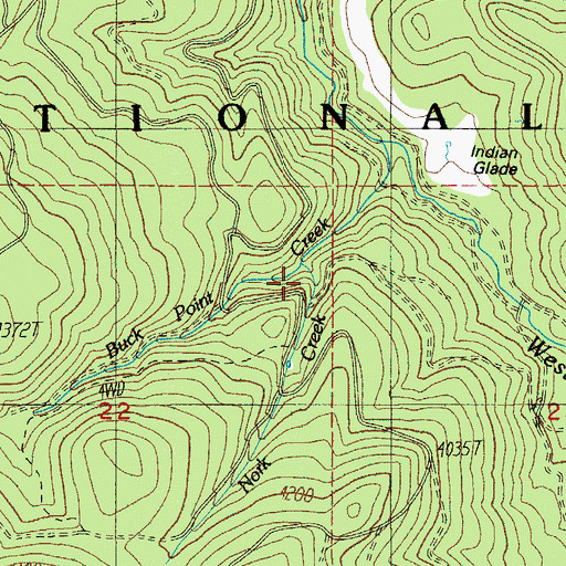 Topographic Map of Nork Creek, OR