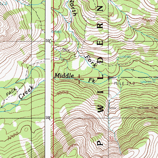 Topographic Map of North Fork Big Sheep Creek, OR