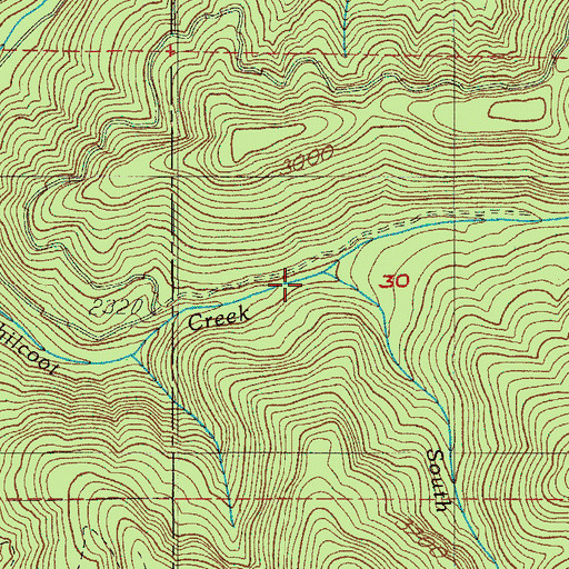 Topographic Map of North Fork Chilcoot Creek, OR
