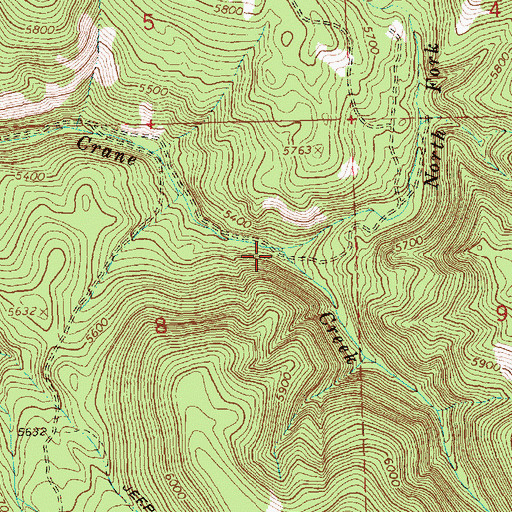 Topographic Map of North Fork Crane Creek, OR