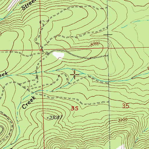 Topographic Map of North Fork Spring Creek, OR