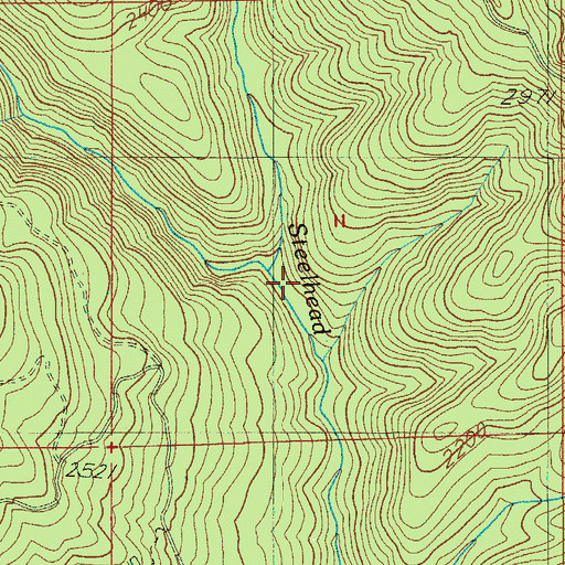 Topographic Map of North Fork Steelhead Creek, OR