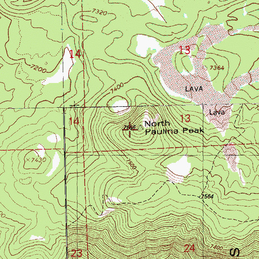 Topographic Map of North Paulina Peak, OR