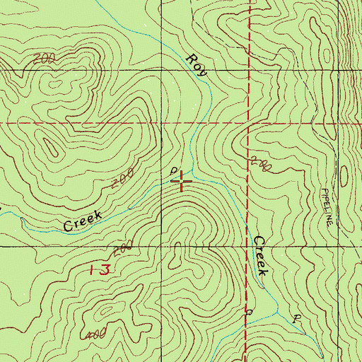 Topographic Map of North Roy Creek, OR