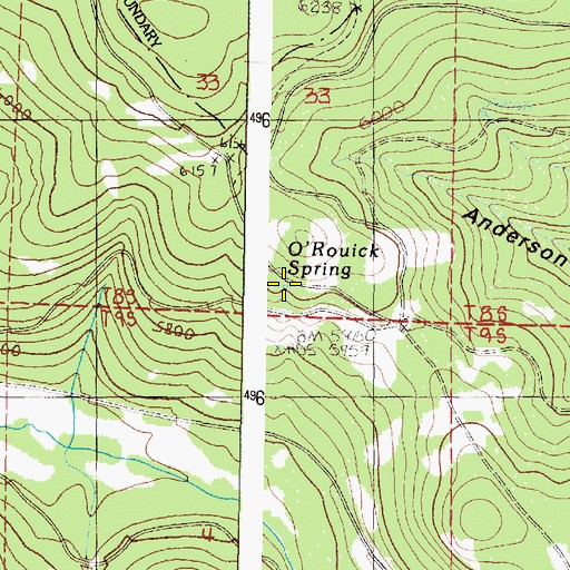 Topographic Map of O'Rouick Spring, OR