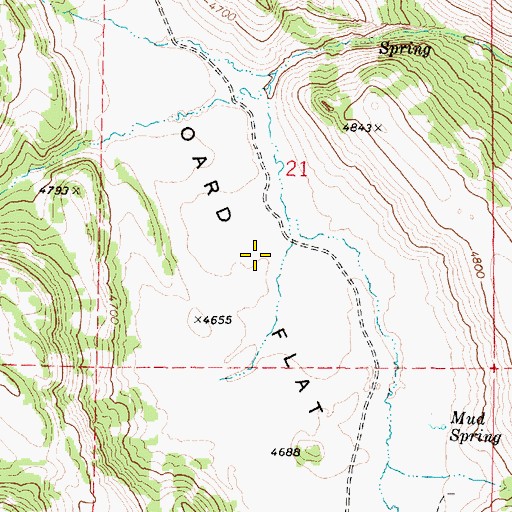 Topographic Map of Oard Flat, OR
