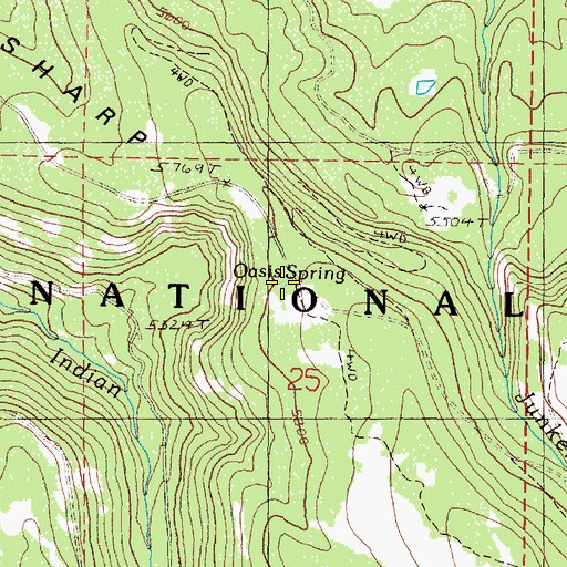 Topographic Map of Oasis Spring, OR