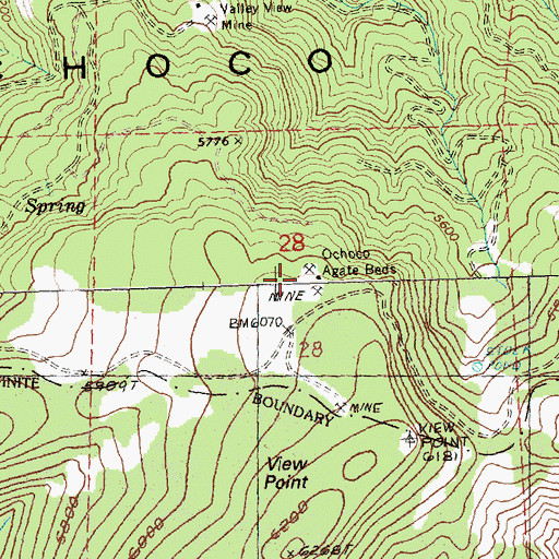 Topographic Map of Ochoco Agate Beds, OR