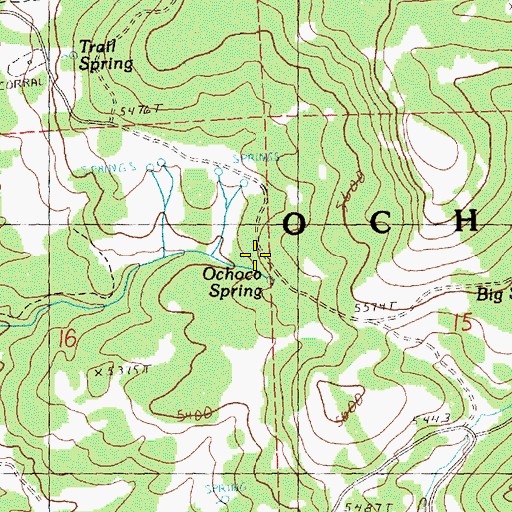 Topographic Map of Ochoco Spring, OR