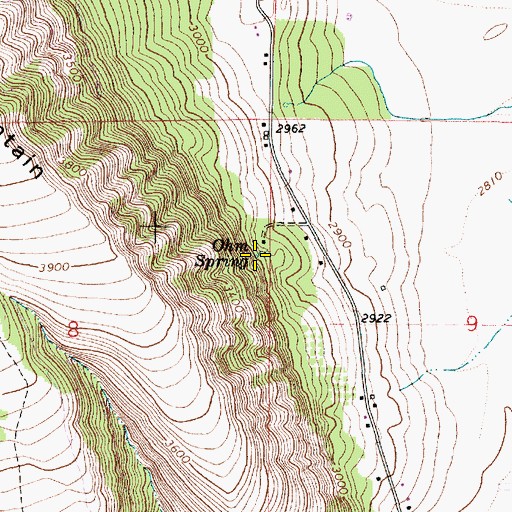 Topographic Map of Ohm Spring, OR