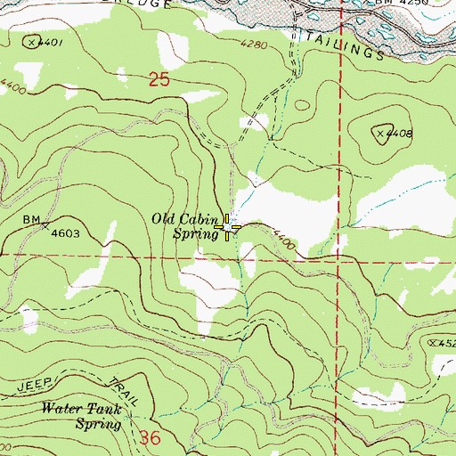 Topographic Map of Old Cabin Spring, OR