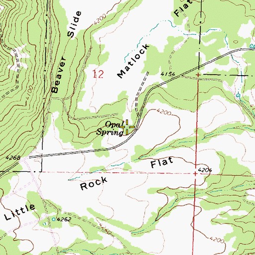 Topographic Map of Opal Spring, OR