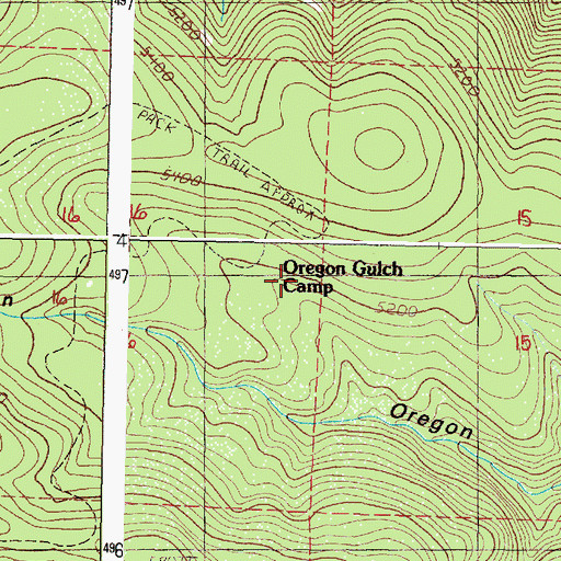 Topographic Map of Oregon Gulch Camp, OR