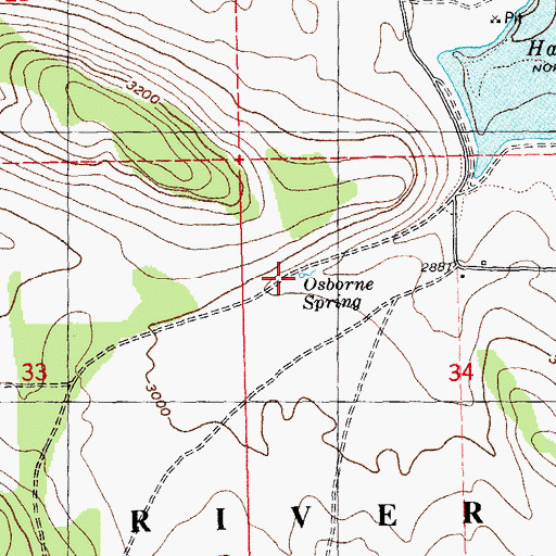 Topographic Map of Osborne Spring, OR