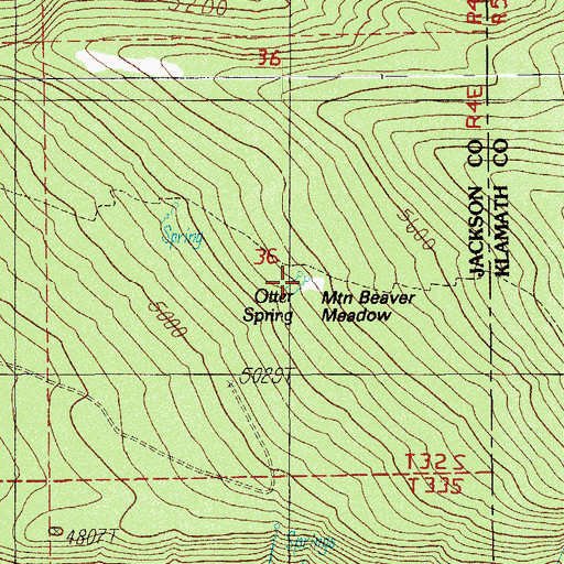 Topographic Map of Otter Spring, OR