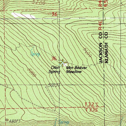 Topographic Map of Otter Spring, OR