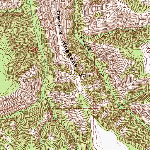 Topographic Map of Owsley Hogback, OR
