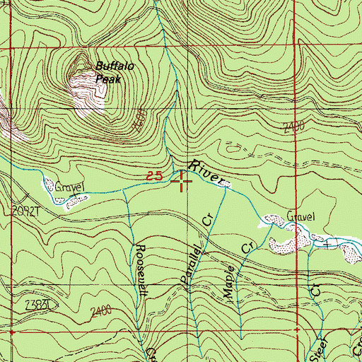 Topographic Map of Parallel Creek, OR