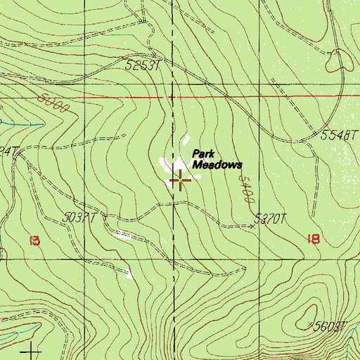 Topographic Map of Park Meadows, OR