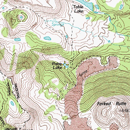 Topographic Map of Patsy Lake, OR