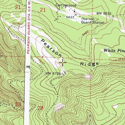 Topographic Map of Pearson Ridge, OR