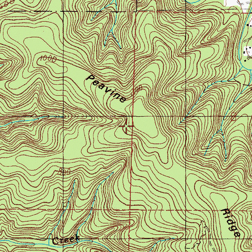 Topographic Map of Peavine Ridge, OR