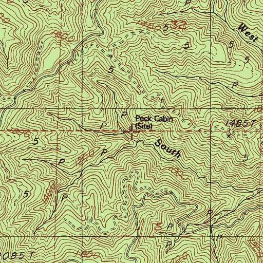 Topographic Map of Peck Cabin, OR