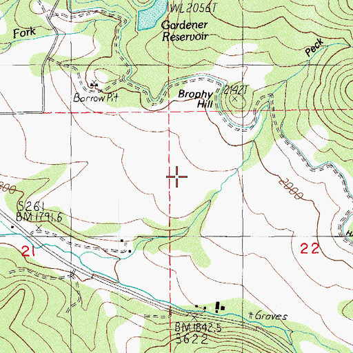 Topographic Map of Peck Gulch, OR