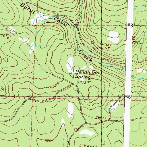 Topographic Map of Pendleton Spring, OR