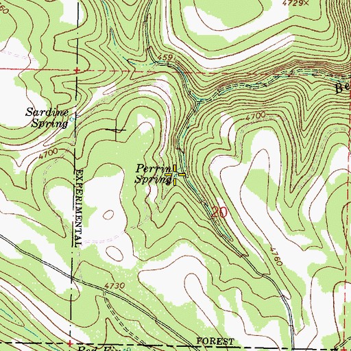 Topographic Map of Perrin Spring, OR