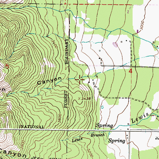 Topographic Map of Pfefferkorn Canyon, OR