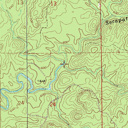 Topographic Map of Bow Creek, AL