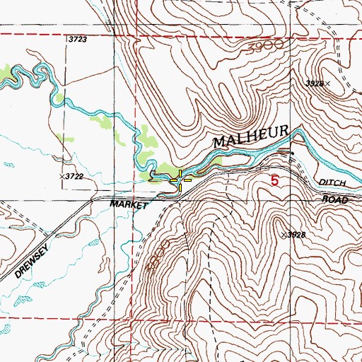 Topographic Map of Pine Creek, OR