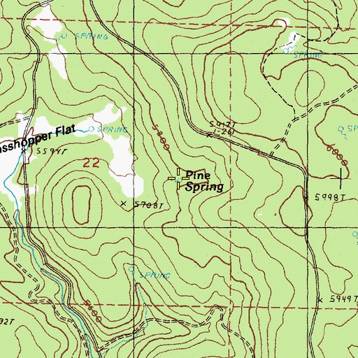 Topographic Map of Pine Spring, OR